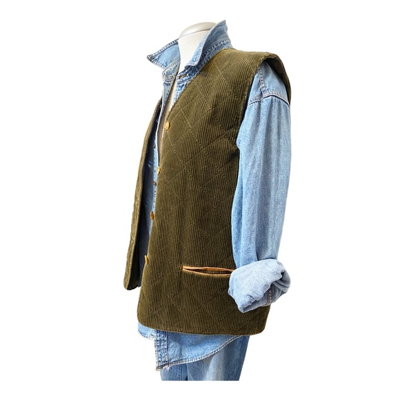 VINTAGE INSPIRED - MENS CORDUROY QUILTED VEST - Picture 2 of 7